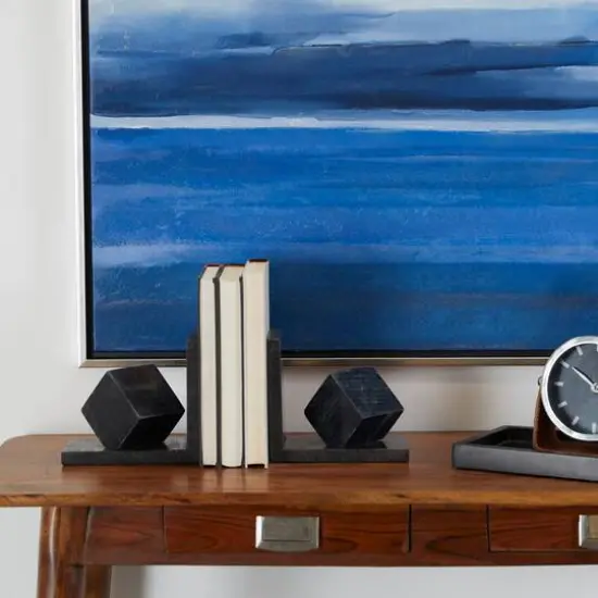 CosmoLiving by Cosmopolitan 6" Black Marble Orb Bookends Set {7}