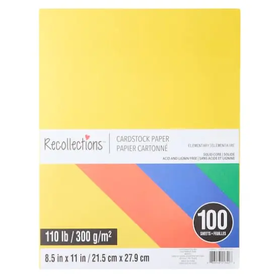 Elementary 8.5" x 11" Cardstock Paper by Recollections&trade;, 100 Sheets {5}