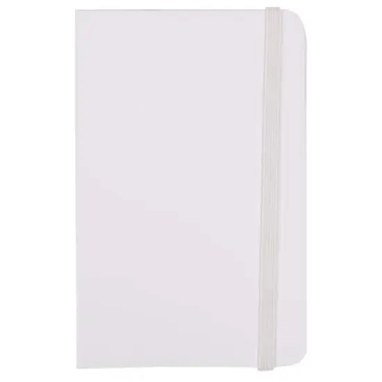 JAM Paper Small Hardcover Notebook with Elastic Band White {4}