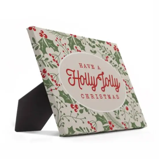 Holly Jolly Christmas Tabletop Canvas {3}