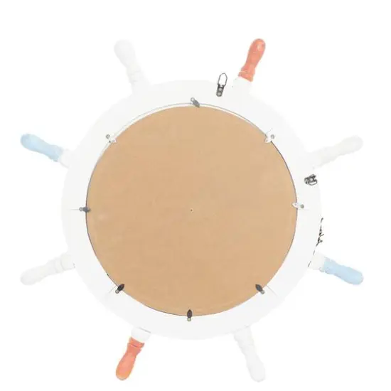 25'' White Coastal Wood Wall Mirror {6}