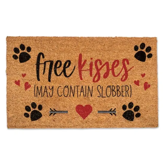 Free Kisses May Contain Slobber Doormat {1}