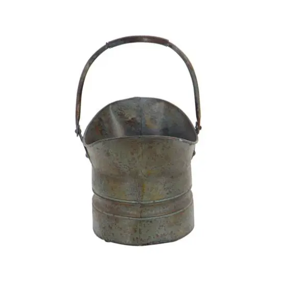 Silver Metal Rustic Planter Set {5}