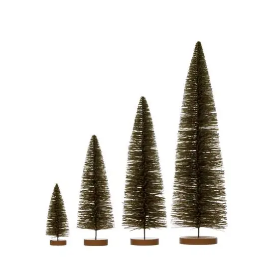 Hello Honey&reg; Green Flocked Plastic Bottle Brush Tree {4}