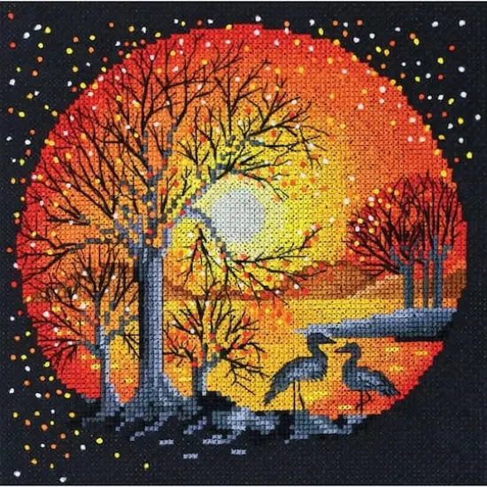 Abris Art Heron at Sunset Counted Cross Stitch Kit {1}