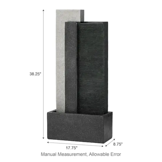 Glitzhome&reg; 38.25" Modern LED Textured Surface Outdoor Floor Fountain {5}