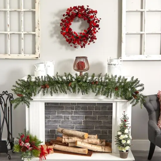 24" Plum Blossom Wreath {3}