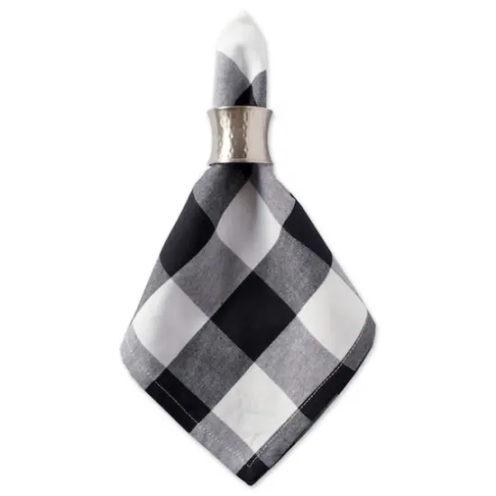 DII&reg; Buffalo Check Oversized Napkin, 6ct. Black/White {4}