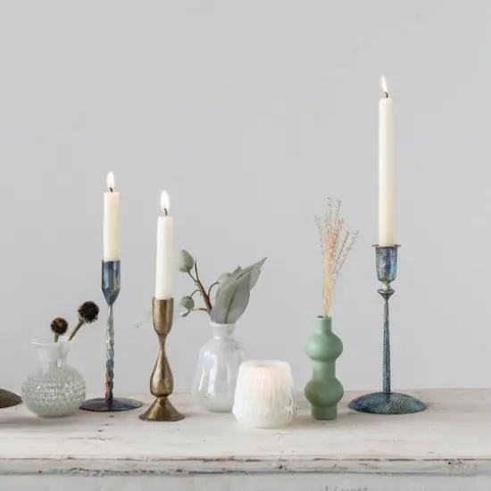 Hello Honey® 6.5" Antique Brass Hand-Forged Metal Taper Holder {3}