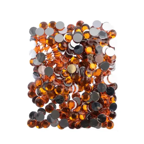 John Bead 12mm Acrylic Round Flat Back Rhinestones, 400ct. Orange {4}