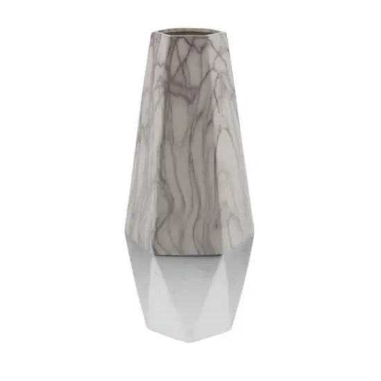 18" Gray Stoneware Contemporary Vase {1}