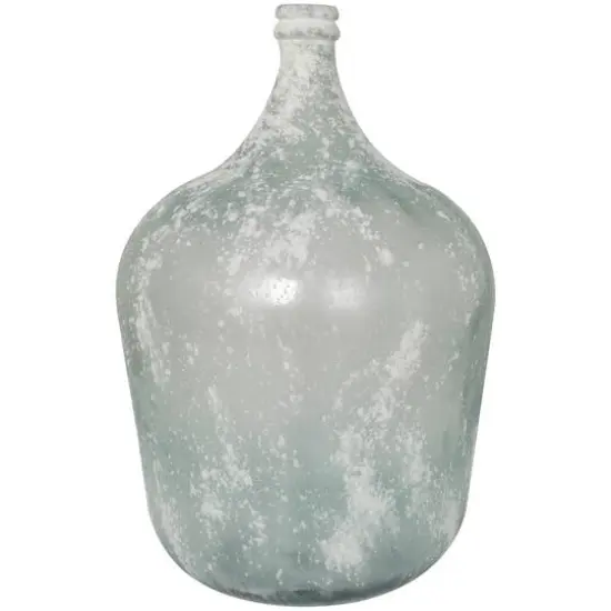 22" Frosted Clear Spanish Bottle Recycled Glass Vase {9}
