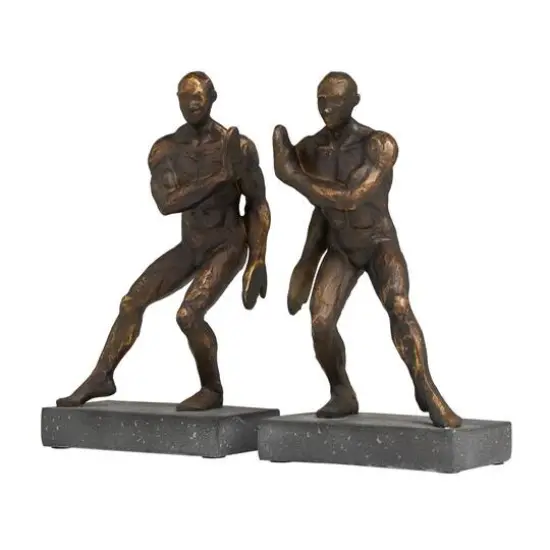 9.75" Modern Polystone Leaning Men Bookends, 2ct. {8}