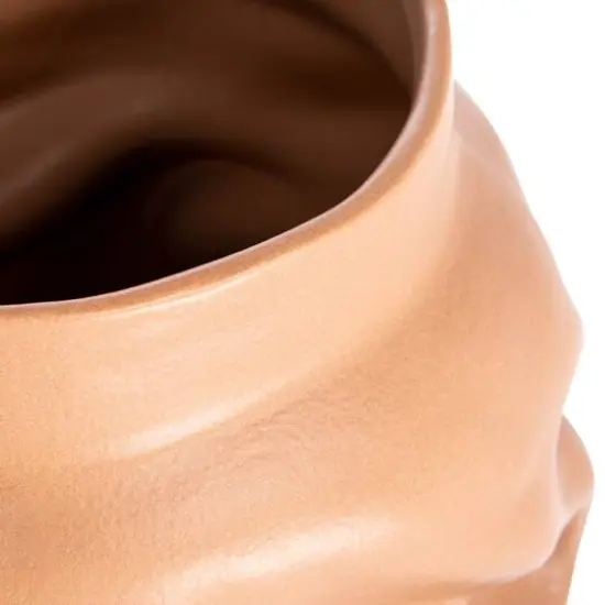 Hello Honey&reg; 10" Brown Organically Shaped Stoneware Pinched Planter {5}