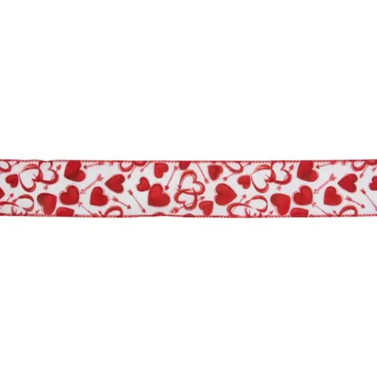 2.5" x 10yd. Hearts & Arrows Valentine's Day Wired Craft Ribbon {1}