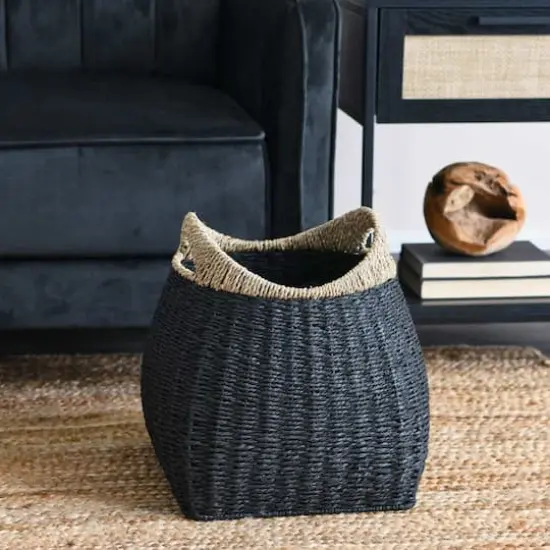Household Essentials Black Basket with Handles {4}