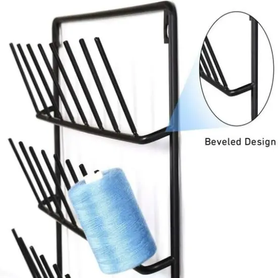 NEX&trade; Black 32-Spool Wall-Mounted Metal Sewing Thread Rack {4}