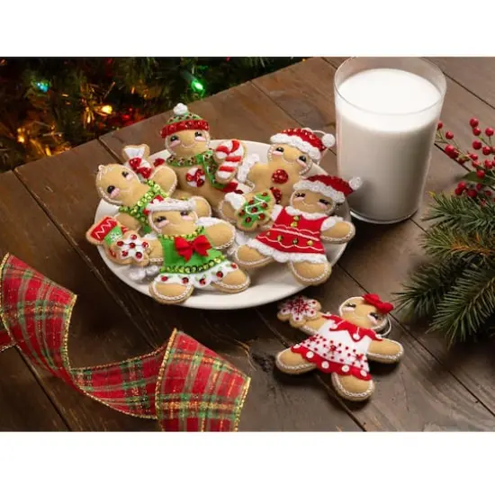 Bucilla&reg; Dressed-Up Gingerbread Felt Ornament Kit {4}
