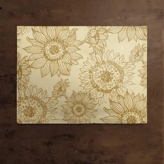 Large Sunflower Head Cotton Twill Placemat Gold and Yellow {3}