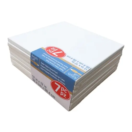 7 Pack 12" x 12" Super Value Canvas by Artist's Loft&reg; {8}