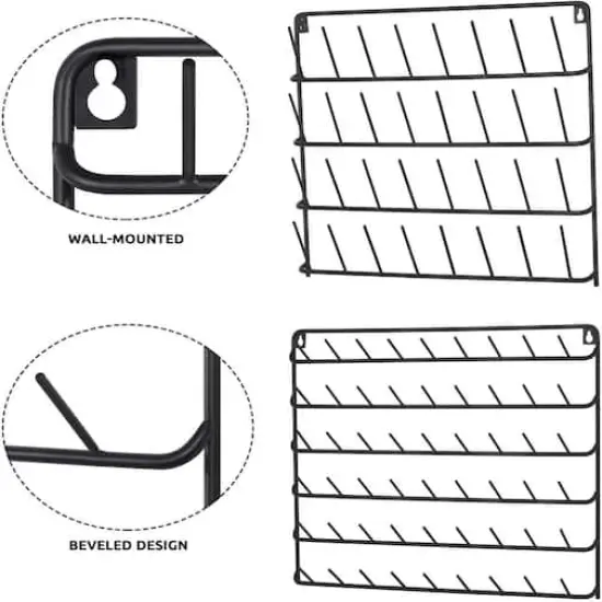 NEX&trade; Black 32-Spool and 54-Spool Wall-Mounted Sewing Thread Rack Set {4}