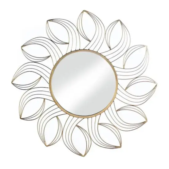 25" Golden Petals Wall Mirror {1}