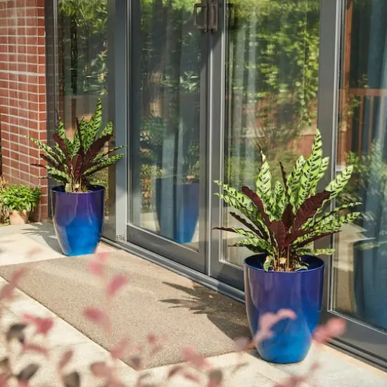 Glitzhome&reg; 17" Eco-Friendly Oversized Faux Ceramic Tall Bowl Planters, 2ct. Cobalt Blue {4}