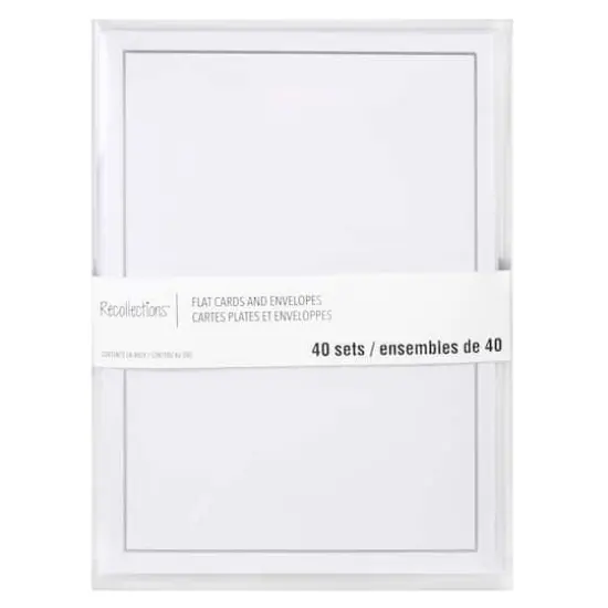 Silver Border Flat Cards & Envelopes by Recollections&trade;, 5" x 7" {1}