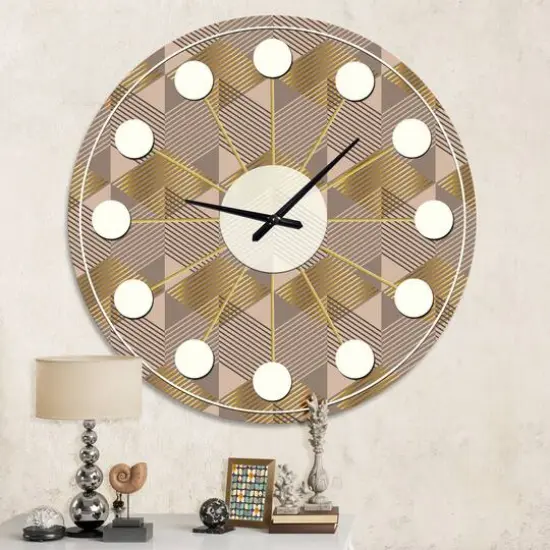 Designart 'Retro Square Design Vi Mid-Century Modern Wall Clock {1}