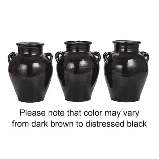 Hello Honey&reg; 12" Black Decorative Clay Jar {7}