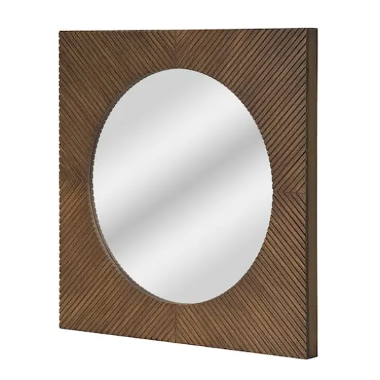 American Art Decor Carved Recollections Box Top Carved Mirror in Brown - 24" x 24" {1}