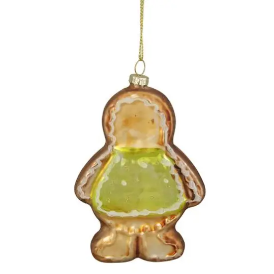 4.5" Bronze & Brown Glass Gingerbread Christmas Ornament {10}