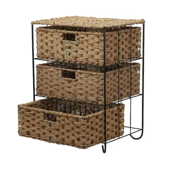 Household Essentials 3-Drawer Wicker Storage Unit {6}