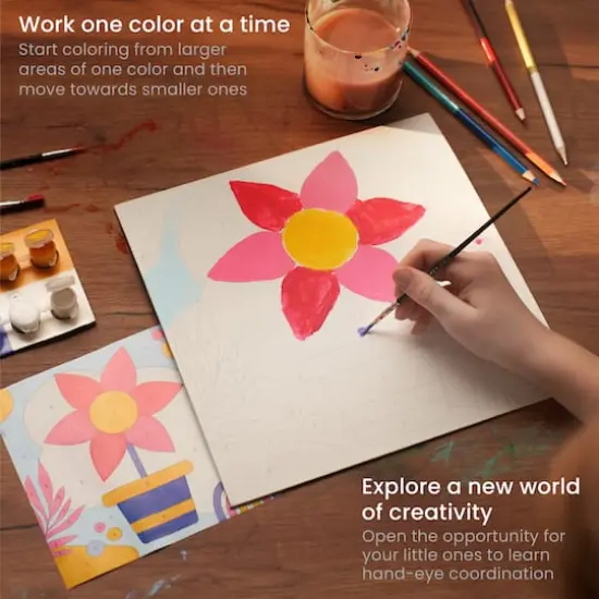 Arteza&reg; Kids Mixed Design Paint by Numbers Kit, 35 pcs {6}