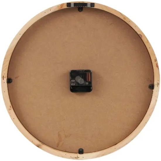 16" Light Brown Framed Wall Clock {11}