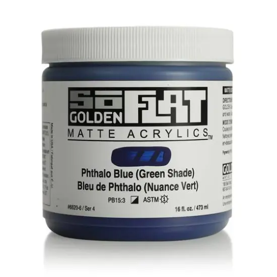 Golden&reg; SoFlat Matte Acrylic Paint, 16oz. Phthalo Blue {1}