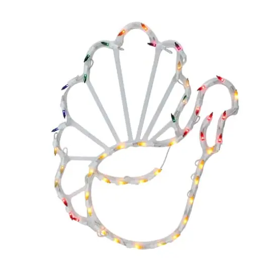 18" Lighted Turkey Thanksgiving Window Silhouette Decoration {1}