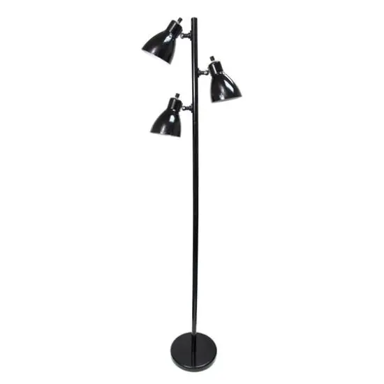 Creekwood Home Essentix 64" 3 Light Metal Tree Floor Lamp Black {1}
