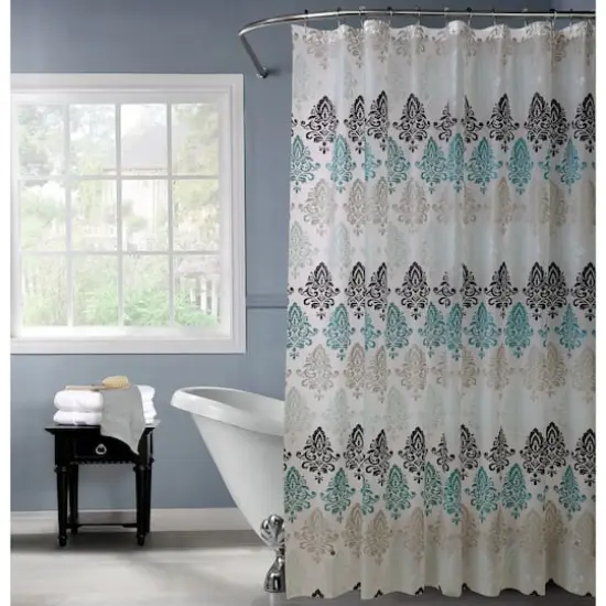 Bath Bliss Paisley Design Shower Curtain {3}