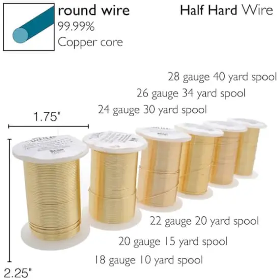 The Beadsmith® Wire Elements™ Tarnish Resistant Medium Temper Assorted Gauge Wire Spools, 12ct. Gold {8}