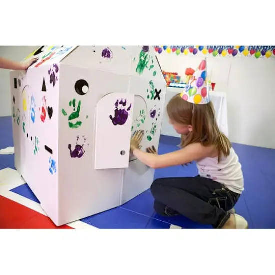 Easy Playhouse Crafty Cottage Cardboard Playhouse {3}