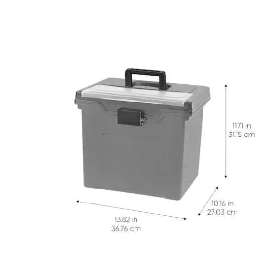 Iris&reg; Gray, Portable File Box Letter Size, 4 Ct {4}