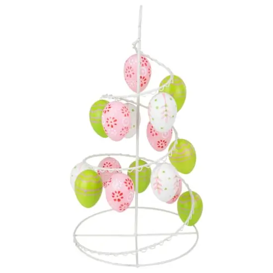 Pastel Pink, White and Green Floral Cut-Out Easter Egg Tree {5}