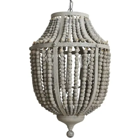 Hello Honey&reg; Metal Chandelier with Wood Beads {3}