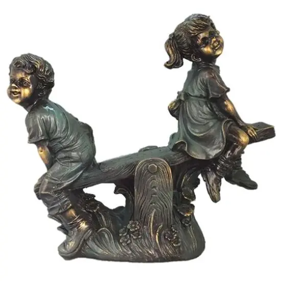 Santa's Workshop 17.5" Boy & Girl on Teeter Totter {1}