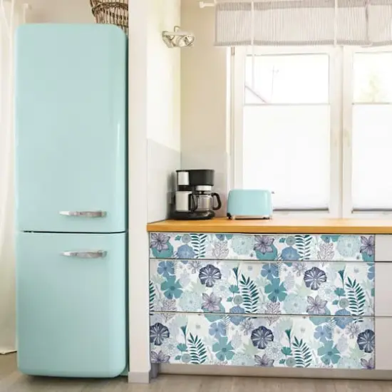 RoomMates Perennial Blooms Peel & Stick Wallpaper Blue {4}