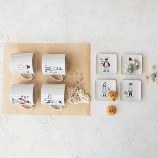 Hello Honey&reg; 4" Holiday Image Stoneware Square Dishes, 4ct. {3}