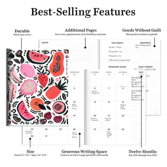 TF Publishing 2023-2024 Fruits for You Large Monthly Planner {6}