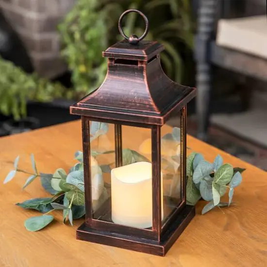 Kate Aspen&reg; Copper Hampton LED Vintage Decorative Lantern {8}