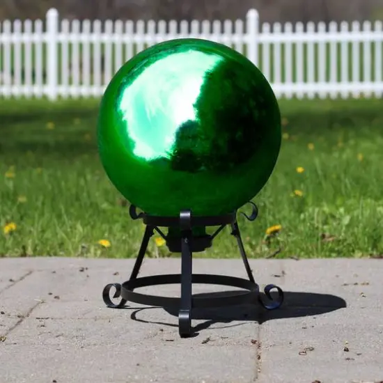 10" Shiny Garden Gazing Ball Emerald Green {5}